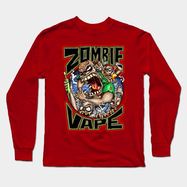 Zombie Vape Long Sleeve T-Shirt by linkartworks